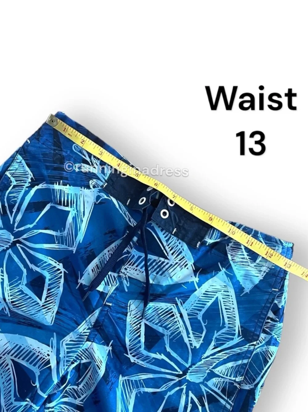 Joe Boxer Boys Swim Trunks Size L 10/12 Blue Floral Board Shorts Bathing Suit
